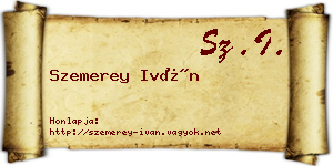 Szemerey Iván névjegykártya