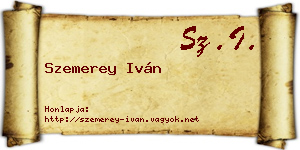 Szemerey Iván névjegykártya