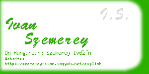 ivan szemerey business card